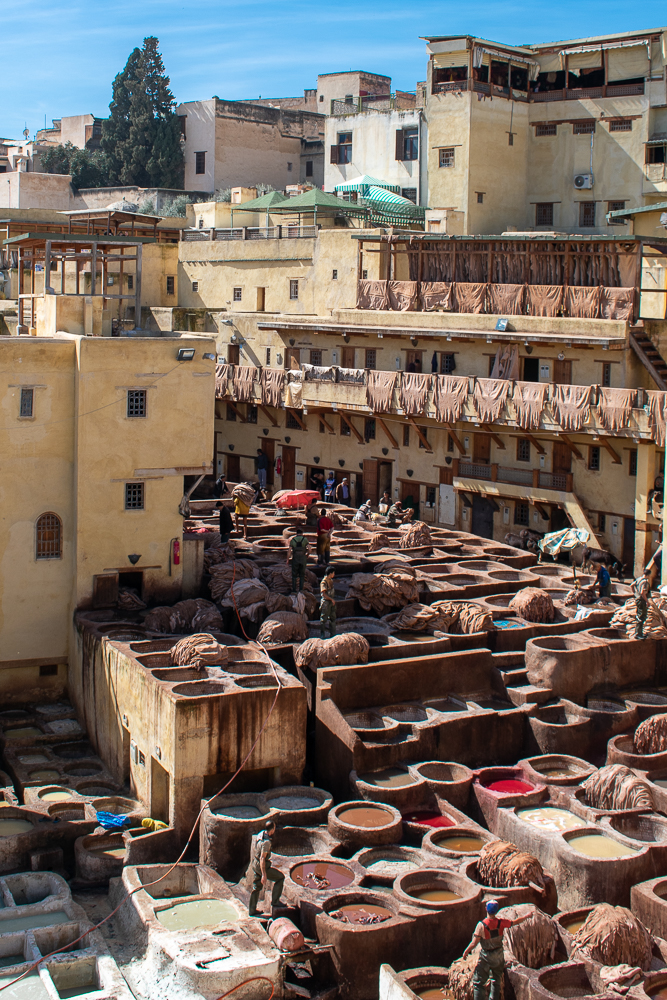 Concerie di Fes viste da una terrazza