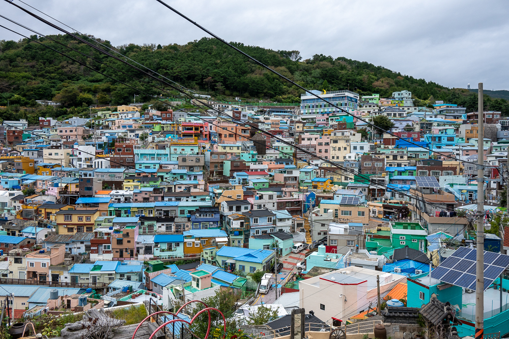 Gamcheon villaggio culturale a Busan, veduta globale