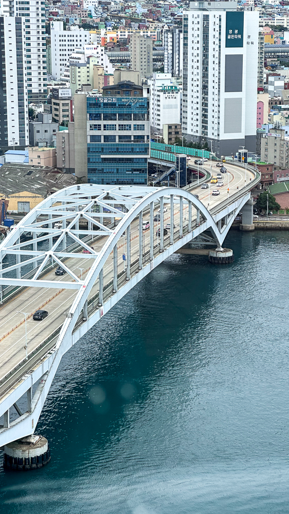 Busan, panorama dal centro commerciale Lotte a Nampo