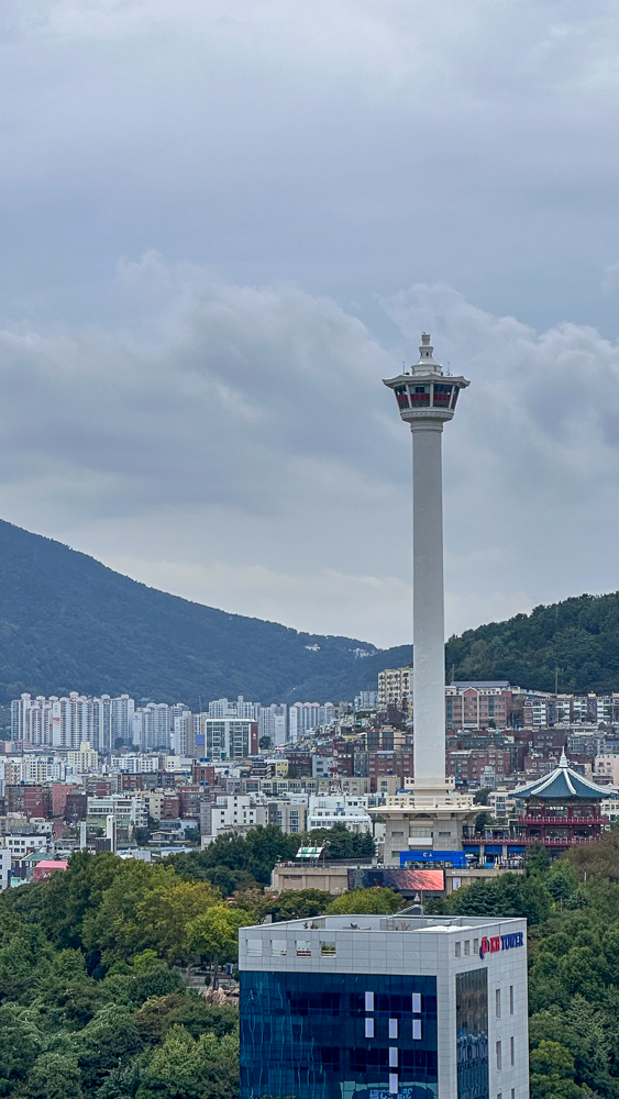 Busan Tower vista dal centro commerciale lotte a Nampo